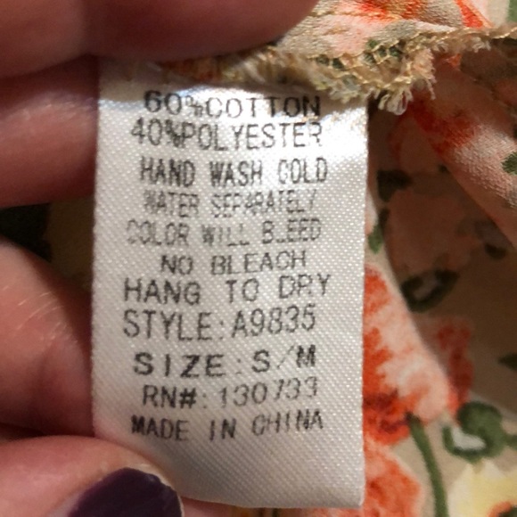 Umgee EUC Taupe Lace-Trim Floral Kimono - S/M - Picture 6 of 6